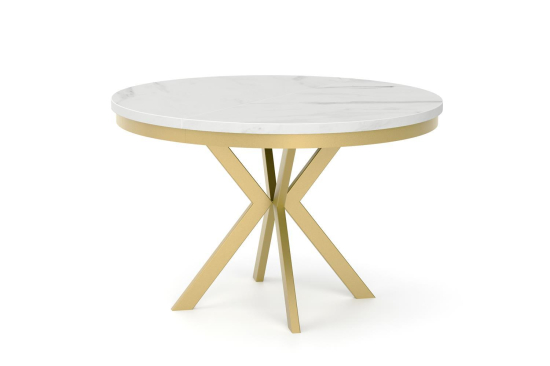 Rozkładany stół EDDER  ZŁOTY Z OBRĘCZĄ Ø 90-166